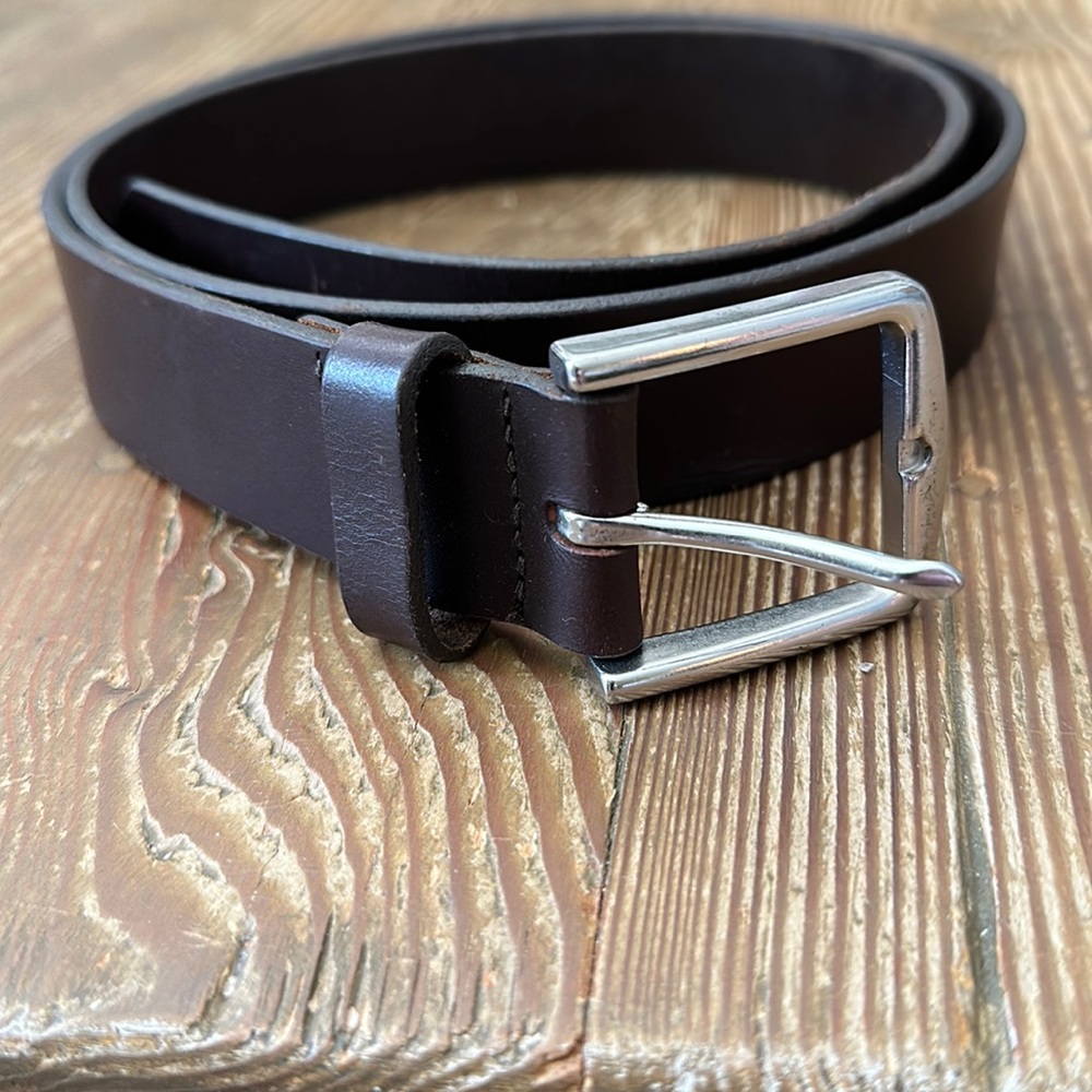 🔃Cow Leather Men’s Brown Belt With Silver Buckle 38
